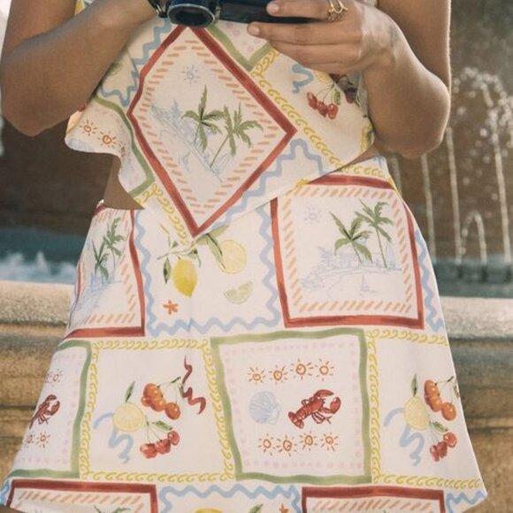 NWT The A&F Sienna Mini Skort in Tile Print - Picture 7 of 8